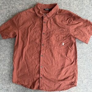 Outdoor Research Weisse Shirt Mens Large Orange Hemp Cotton Button Up Casual